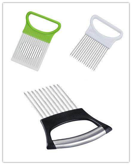 Stainless Steel Onion Cutter (14.2 x 9.4 cm) // Vegetable Slicer // Tomato Cutter // Meat Needle // Chicken Fork // Pine Needle 304 Fixer Shredder - Dreamy-Designs Store Online