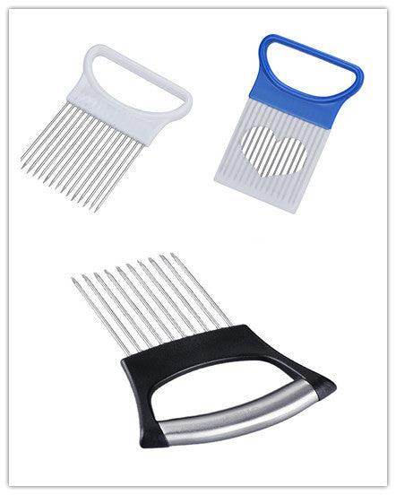 Stainless Steel Onion Cutter (14.2 x 9.4 cm) // Vegetable Slicer // Tomato Cutter // Meat Needle // Chicken Fork // Pine Needle 304 Fixer Shredder - Dreamy-Designs Store Online