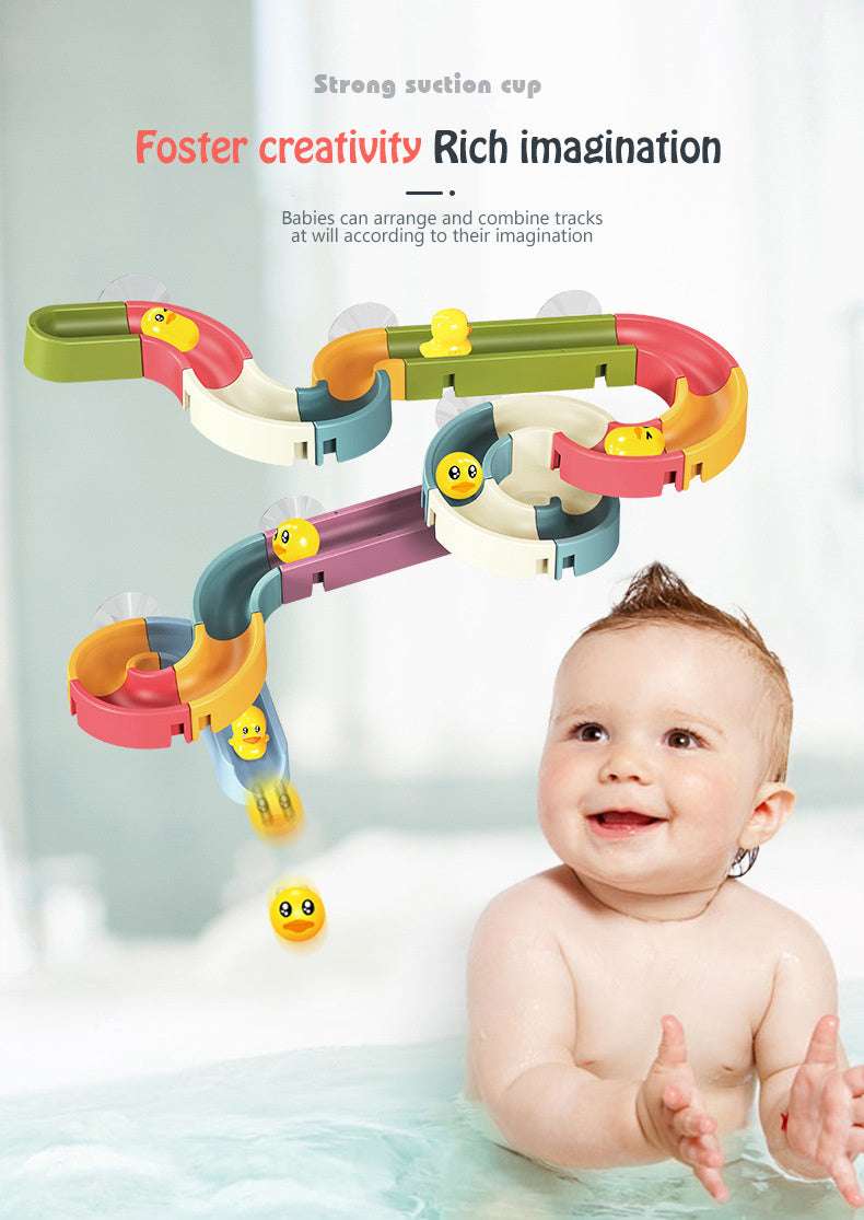 DIY Baby Bath Toys Wall Suction Cup Marble Race Run Track Bathroom Bathtub Kids Play Water Games Toy Set (15/35/60/18/39/66 Piece Sets) "Educational Construction Toys" "Safe & Durable" "Improves Creativity" - Dreamy-Designs Store Online