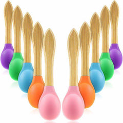 6 Colors: Safe Silicone Baby Bamboo Spoons | 14cm - Dreamy-Designs Store Online