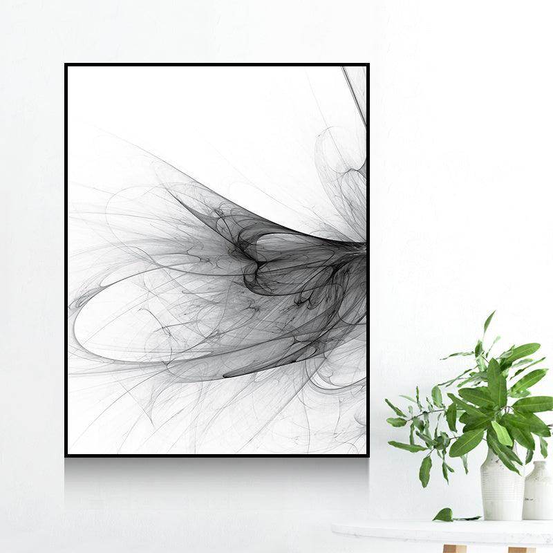 Decorative Painting For Vertical Meter Box - Nordic Abstract Canvas Art (35x45cm) - Hydraulic Lift Frame (Black/White) - Waterproof - Single Frame - PS Material - Dreamy-Designs Store Online