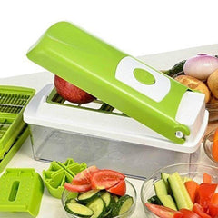 12pcs Multifunctional Vegetable Chopper (Handle Food Grate, Slicer, Dicer) // Kitchen Gadget for Chopping, Slicing, Dicing // All-in-One Manual Food Processor - Dreamy-Designs Store Online