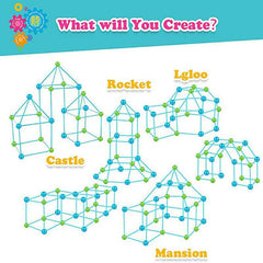 Build 10+ Structures with Kids' Fort Construction Set- Creative STEM Building Kit for Kids - Dreamy-Designs Store Online