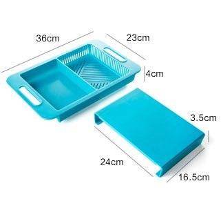 Multifunction Kitchen Chopping Block (36x23x4cm) / Sink Drain Basket / Cutting Board / Vegetable & Meat Tool / PP & TPE Material / Kitchen Accessory - Dreamy-Designs Store Online