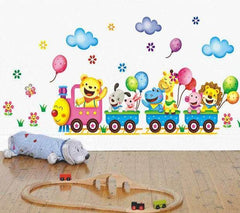 25x43cm Cute Animal Train Wall Stickers for Kids' Rooms - Dreamy-Designs Store Online