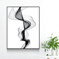 Decorative Painting For Vertical Meter Box - Nordic Abstract Canvas Art (35x45cm) - Hydraulic Lift Frame (Black/White) - Waterproof - Single Frame - PS Material - Dreamy-Designs Store Online