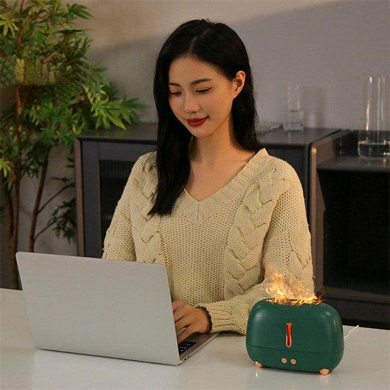 Flame Humidifier Upgraded Flame Fireplace Air Aroma USB Essential Oil Diffuser - Dreamy-Designs Store Online