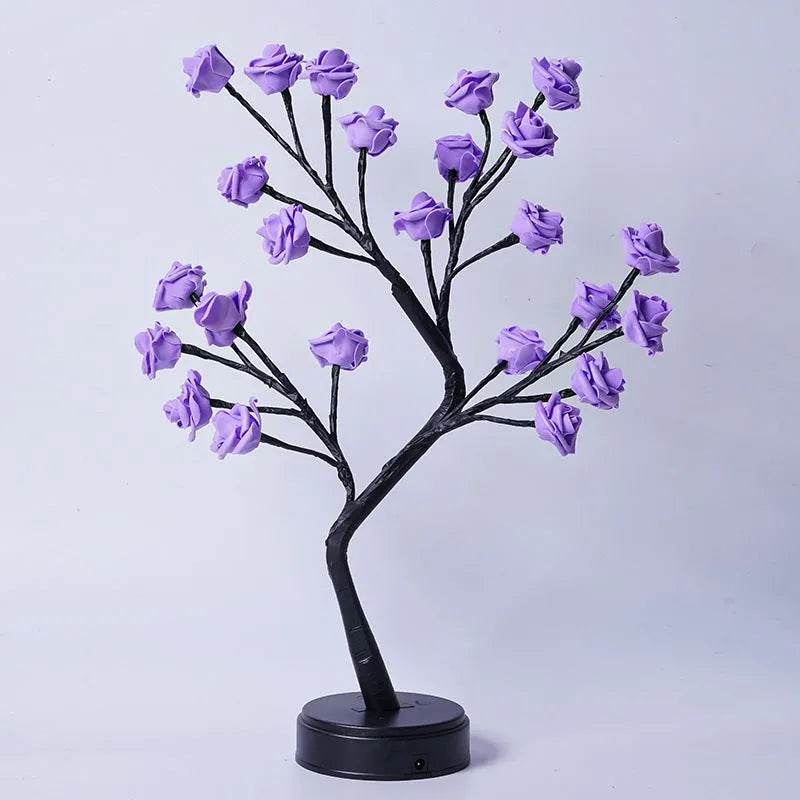 Flower Tree Rose Lamp (USB Powered) - Romantic Fairy Light Desk Decoration (8 Colors) / Wedding, Valentine's, Christmas Gift / Bendable Branches / LED Energy-Saving - Dreamy-Designs Store Online