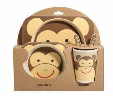 5-Piece Natural Bamboo Fiber Children's Tableware Set | Ages 6+ Months - Dreamy-Designs Store Online