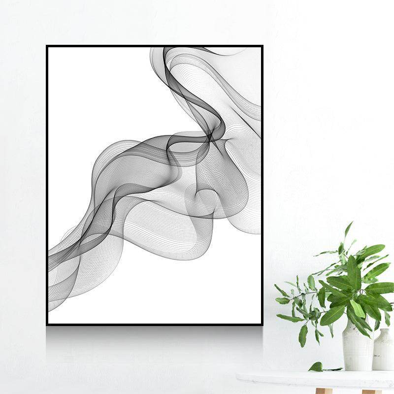 Decorative Painting For Vertical Meter Box - Nordic Abstract Canvas Art (35x45cm) - Hydraulic Lift Frame (Black/White) - Waterproof - Single Frame - PS Material - Dreamy-Designs Store Online