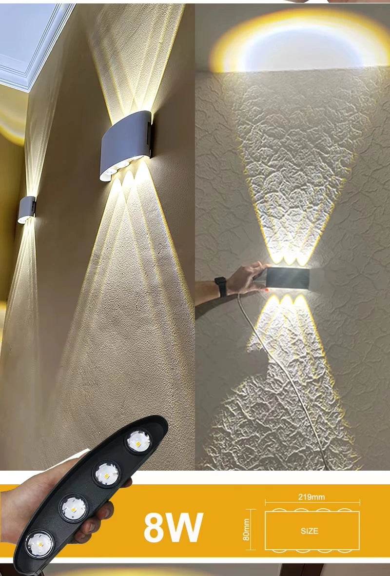 Aluminum LED Wall Lamp Waterproof IP65 interior wall light Up and Down Outdoor Garden Lights Bedroom Living Room Stairs Lighting - Dreamy-Designs Store Online