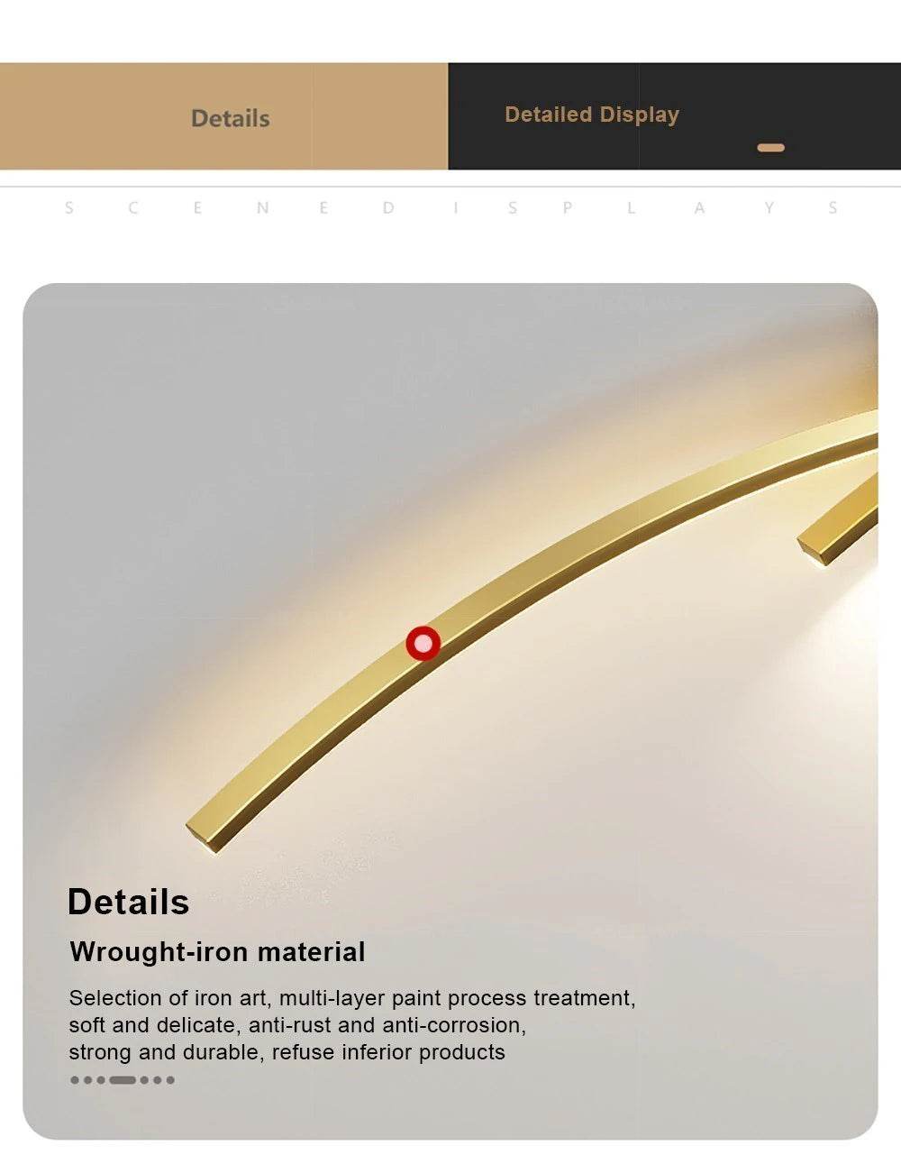 Modern LED Strip Wall Lamp Double Curve Remote Control Light Bedside Decor Black Gold Wall Sconces Living Room Bedroom Led Fixtu - Dreamy-Designs Store Online