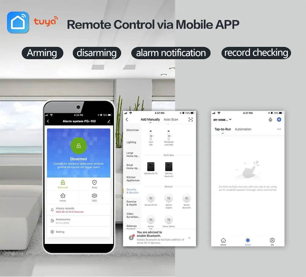 PG-103 Home Security Alarm System Wifi GSM Alarm Intercom Remote Control Autodial 433MHz Detectors IOS Android Tuya APP Control - Dreamy-Designs Store Online