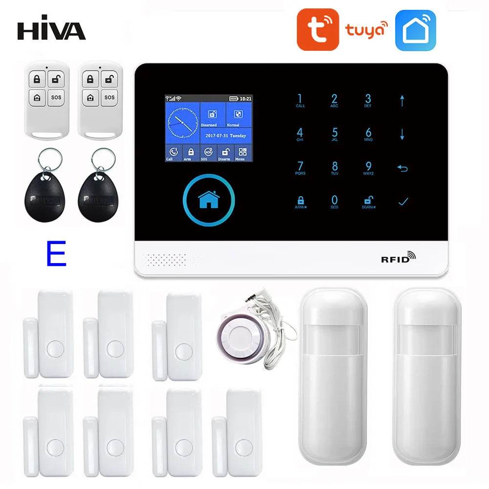 PG-103 Home Security Alarm System Wifi GSM Alarm Intercom Remote Control Autodial 433MHz Detectors IOS Android Tuya APP Control - Dreamy-Designs Store Online