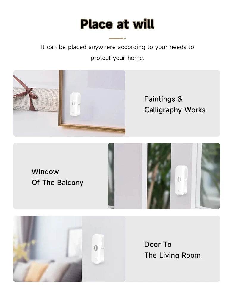 Tuya Smart Life Vibration Sensor ZigBee WiFi Tuya Sensor Monitor App Control Security Protection Zigbee Sensor Motion ShockAlarm - Dreamy-Designs Store Online