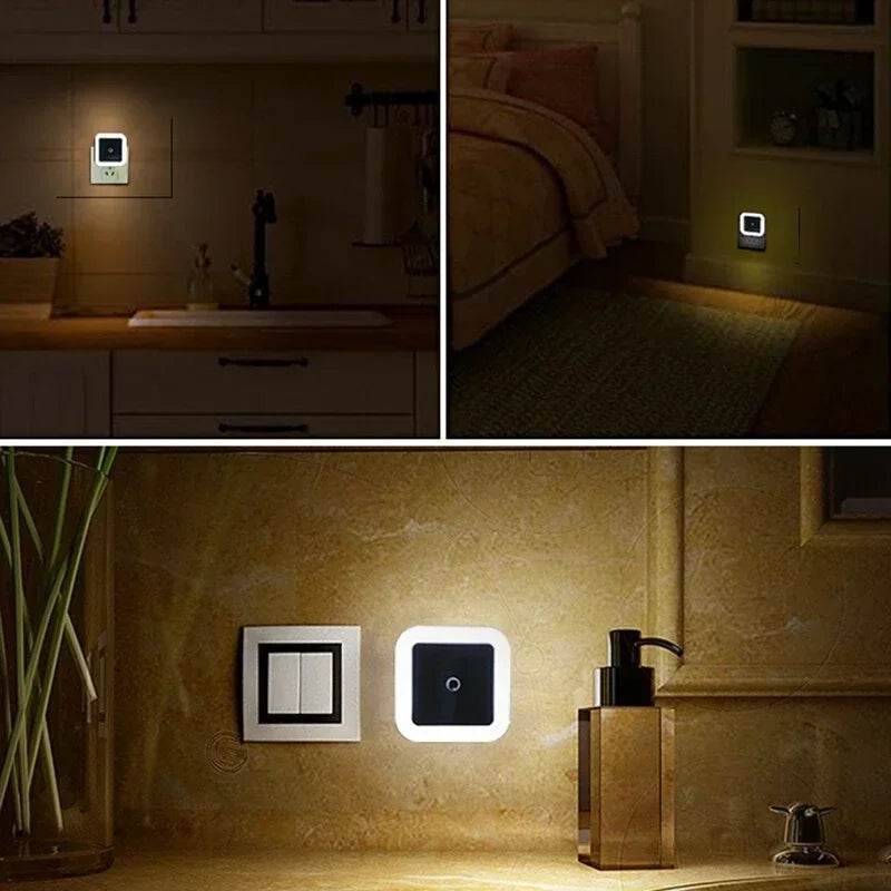 Mini LED Night Light EU Plug In Smart Control Sensor Ambient Light For Home Aisle WC Hallway Stair Bedroom Children's Night Lamp - Dreamy-Designs Store Online