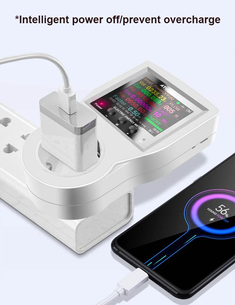 AC220V 110V 16A Tuya WIFI Smart Socket Digital Wattmeter EU Plug Electricity Consumption Power Kwh US AU FR Power Energy Meter - Dreamy-Designs Store Online