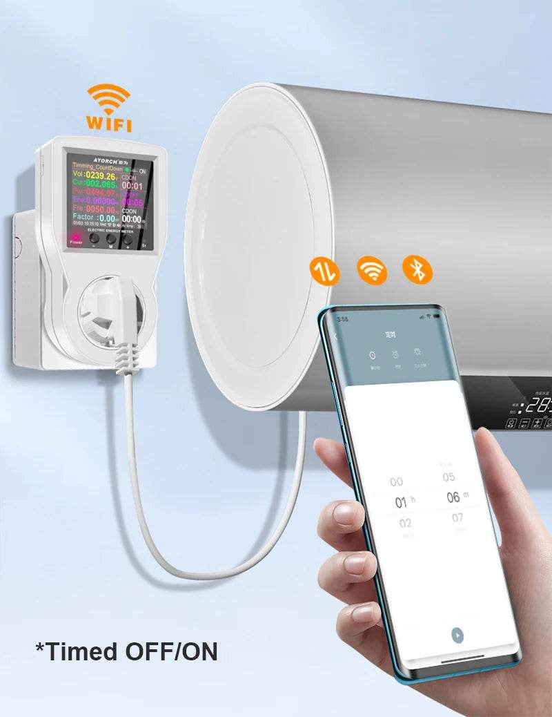 AC220V 110V 16A Tuya WIFI Smart Socket Digital Wattmeter EU Plug Electricity Consumption Power Kwh US AU FR Power Energy Meter - Dreamy-Designs Store Online