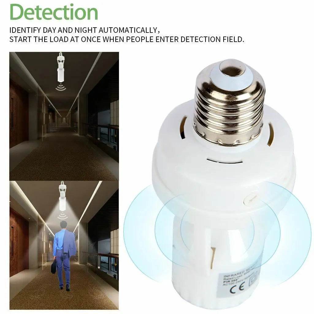 Smart Motion Sensor Light Bulb Holder E27 PIR Induction Sensor Adapter Lamp Base Converter Automatic LED Switch AC 110V 220V - Dreamy-Designs Store Online
