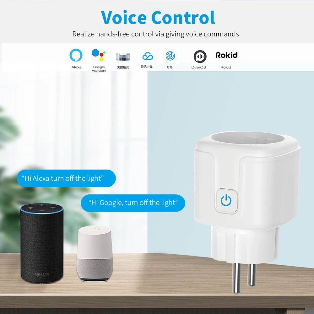 TUYA Smart Plug WiFi/Zigbee Socket EU 16A/20A With Power Monitor Timing Function Voice Control Works With Alexa GoogleHome - Dreamy-Designs Store Online