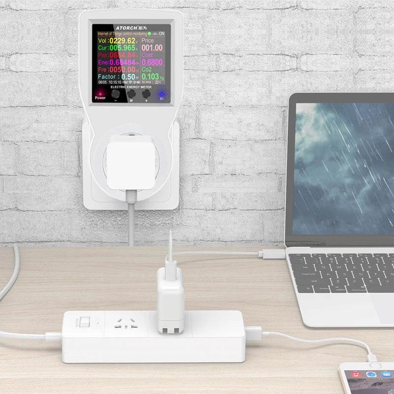 AC220V 110V 16A Tuya WIFI Smart Socket Digital Wattmeter EU Plug Electricity Consumption Power Kwh US AU FR Power Energy Meter - Dreamy-Designs Store Online