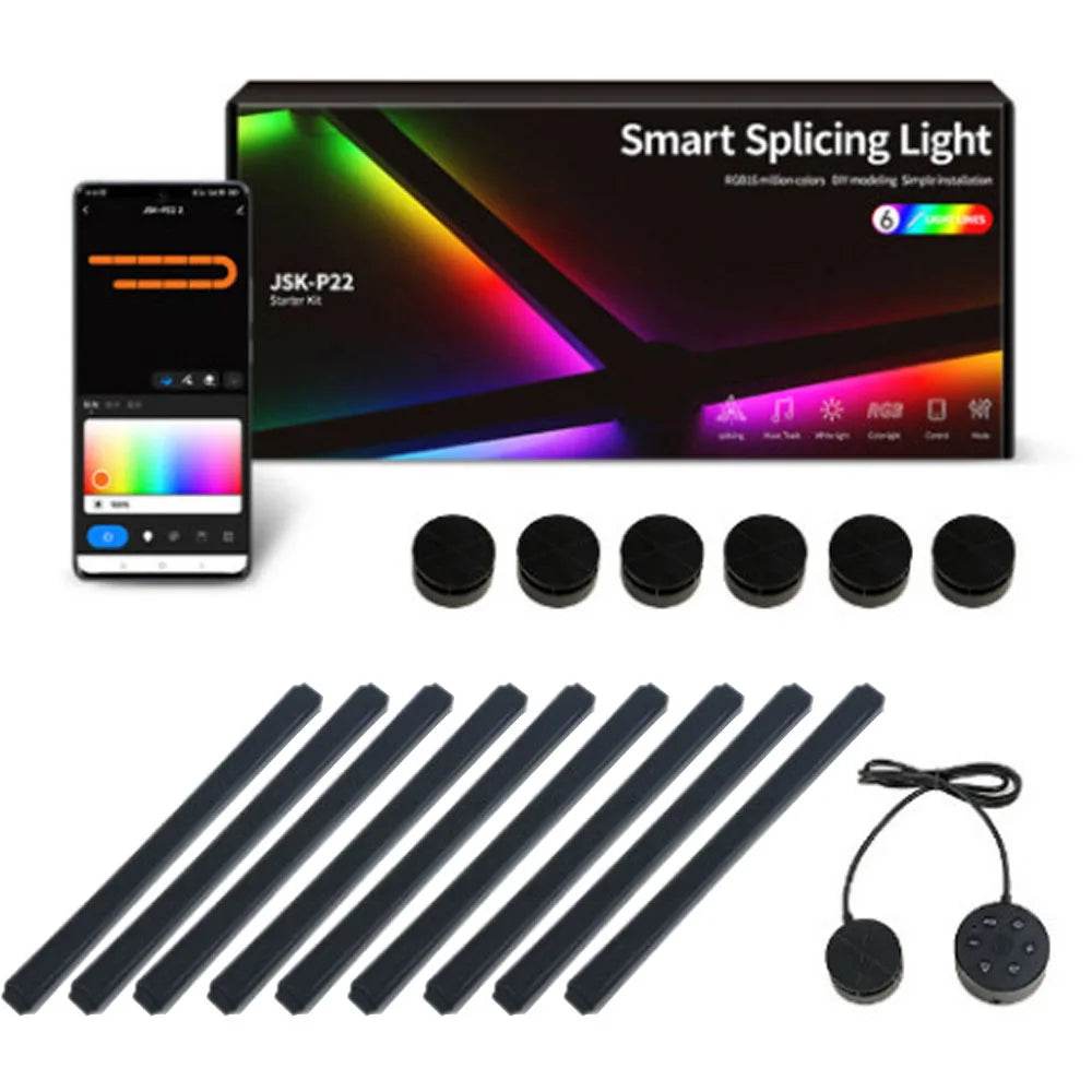 Splicing Light DIY Atmosphere Light RGB Smart Wall Light Voice Control Lamp for Esports Room Bedroom Bar Decoration Night Light - Dreamy-Designs Store Online