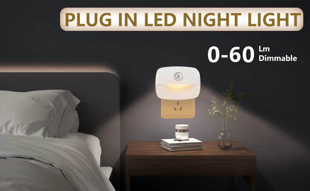 LED Night Light EU Plug In Smart Motion Sensor Light 220V Wall Lamp for Home Aisle WC Hallway Stair Kitchen Bedroom Night Lamp - Dreamy-Designs Store Online