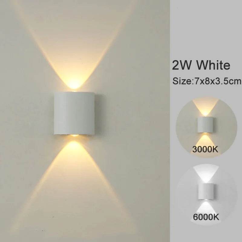 LED Wall Sconces Modern Indoor Outdoor Lamp, White Up Down Wall Mount Lights for Living Room Hallway Bedroom Decor - Dreamy-Designs Store Online
