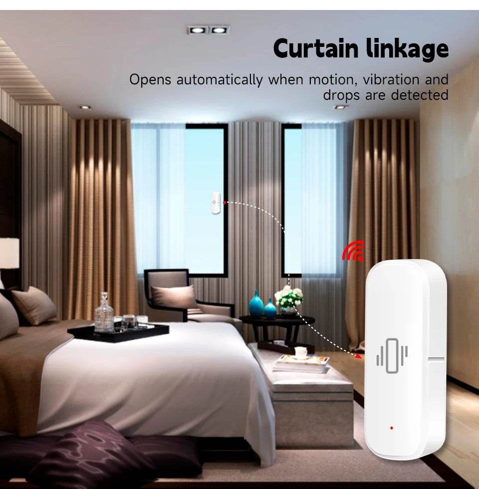 Tuya Smart Life Vibration Sensor ZigBee WiFi Tuya Sensor Monitor App Control Security Protection Zigbee Sensor Motion ShockAlarm - Dreamy-Designs Store Online