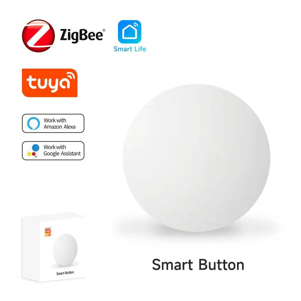 Tuya ZigBee Wireless Scene Switch Push Button Automation Scenario Controller Battery Powered Intelligent Linkage Tuya Devices - Dreamy-Designs Store Online