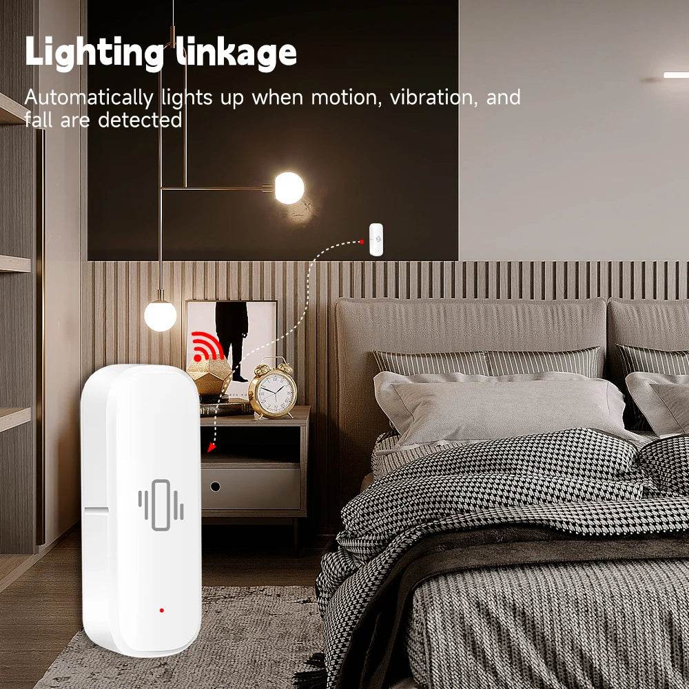Tuya Smart Life Vibration Sensor ZigBee WiFi Tuya Sensor Monitor App Control Security Protection Zigbee Sensor Motion ShockAlarm - Dreamy-Designs Store Online