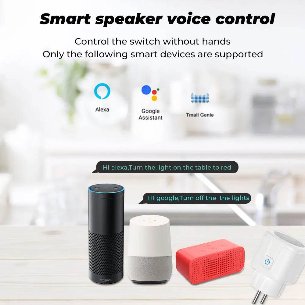 TUYA Smart Plug WiFi/Zigbee Socket EU 16A/20A With Power Monitor Timing Function Voice Control Works With Alexa GoogleHome - Dreamy-Designs Store Online