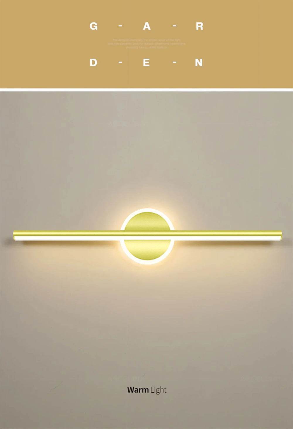 Modern LED Wall Lamp 40/60cm Mirror Light Bathroom Toilet Black Gold Long Strip Fixture Home Decor Led Lighting Lamps Lustre - Dreamy-Designs Store Online