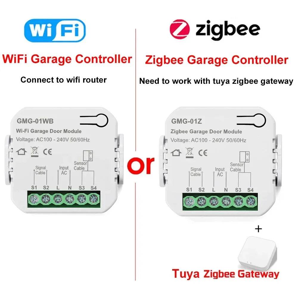 Tuya WiFi Zigbee Smart Garage Door Controller Opener Universal Garage Door Control Switch Voice Control for Alexa Google home - Dreamy-Designs Store Online