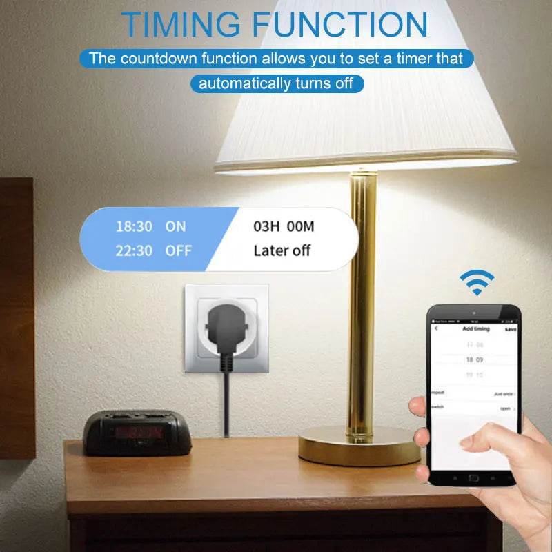 TUYA Smart Plug WiFi/Zigbee Socket EU 16A/20A With Power Monitor Timing Function Voice Control Works With Alexa GoogleHome - Dreamy-Designs Store Online
