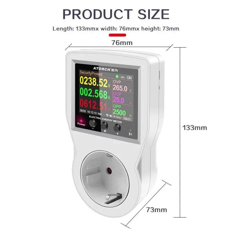 AC220V 110V 16A Tuya WIFI Smart Socket Digital Wattmeter EU Plug Electricity Consumption Power Kwh US AU FR Power Energy Meter - Dreamy-Designs Store Online