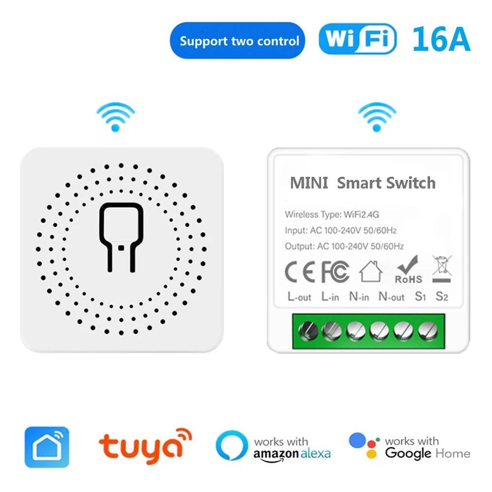 16A Tuya Smart WiFi Switch APP Control Switch Mini Breaker Smart Life Control Support Alexa Home Yandex Alice - Dreamy-Designs Store Online