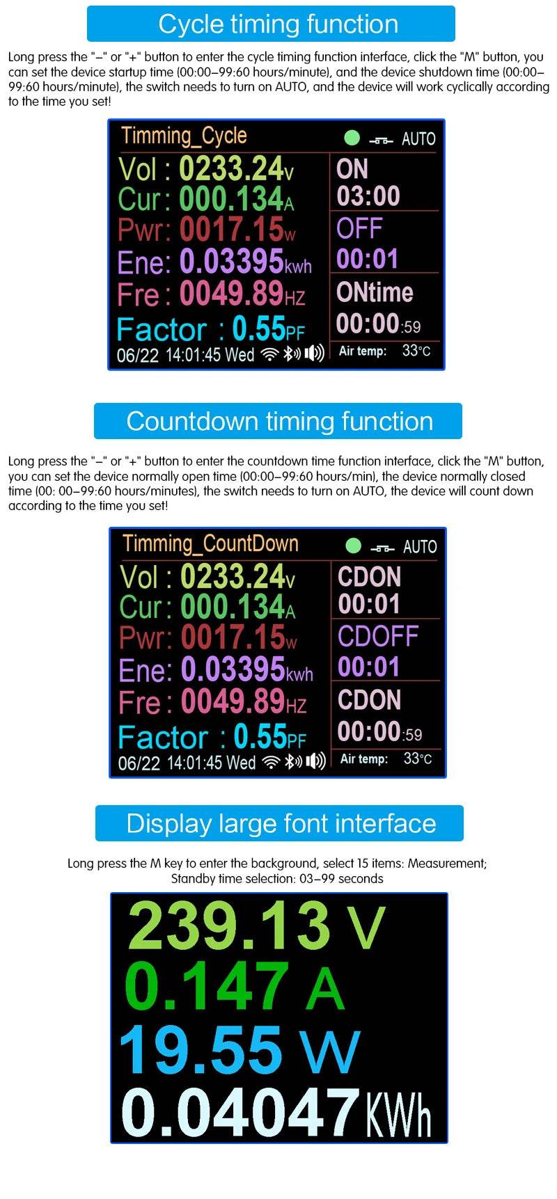 AC220V 110V 16A Tuya WIFI Smart Socket Digital Wattmeter EU Plug Electricity Consumption Power Kwh US AU FR Power Energy Meter - Dreamy-Designs Store Online