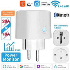 TUYA Smart Plug WiFi/Zigbee Socket EU 16A/20A With Power Monitor Timing Function Voice Control Works With Alexa GoogleHome - Dreamy-Designs Store Online