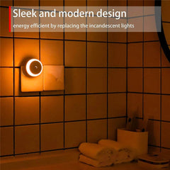 LED Night Light Smart Night Sensor Round Plug in Wall Night Lamp Bathroom Home Kitchen Hallway Staireway Bedroom Nightlight - Dreamy-Designs Store Online