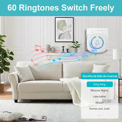 Wireless Doorbell Intelligent Welcome Door Bell 300M/984 FT Remote 60 Songs Melodies Home Smart Doorbell US EU Plug Optional - Dreamy-Designs Store Online