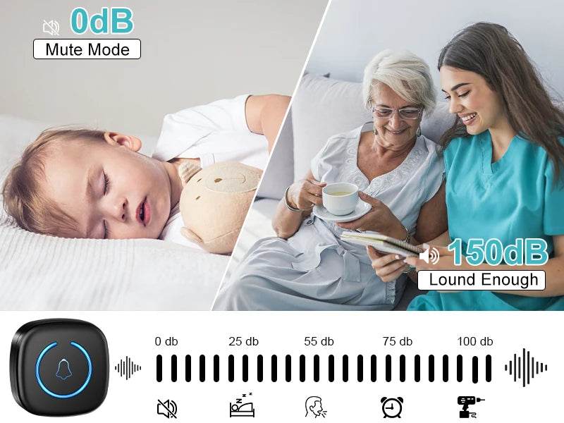 Wireless Doorbell Intelligent Welcome Door Bell 300M/984 FT Remote 60 Songs Melodies Home Smart Doorbell US EU Plug Optional - Dreamy-Designs Store Online