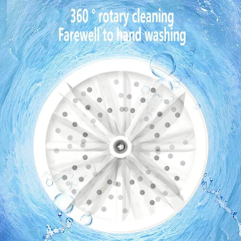 Portable Mini Turbo Washer USB Powered (30W) / Ultrasonic Cleaning Machine / For Underwear, Socks, Jewelry / Compact Travel Size (9.5cm) / Home & Travel Use - Dreamy-Designs Store Online