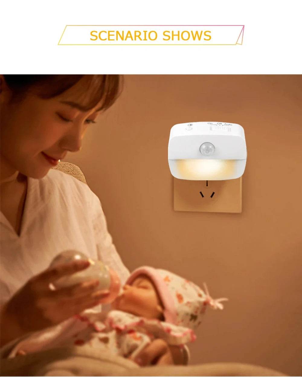 LED Night Light EU Plug In Smart Motion Sensor Light 220V Wall Lamp for Home Aisle WC Hallway Stair Kitchen Bedroom Night Lamp - Dreamy-Designs Store Online