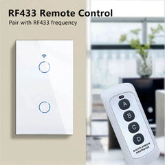 Tuya US WiFi Smart Wall Switch RF433 1/2/3/4 Gang No Neutral Wire Touch Sensor LED Light Switches Smart Home Alexa Google Home - Dreamy-Designs Store Online