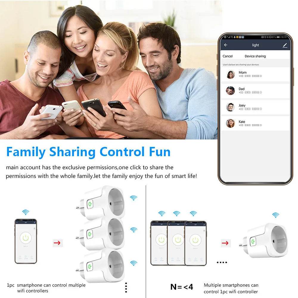 TUYA Smart Plug WiFi/Zigbee Socket EU 16A/20A With Power Monitor Timing Function Voice Control Works With Alexa GoogleHome - Dreamy-Designs Store Online