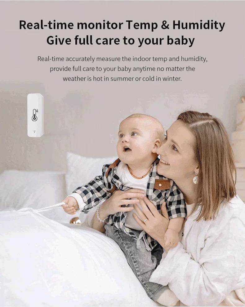 Tuya WiFi Smart Temperature Humidity Sensor Indoor Hygrometer Controller Monitoring Work with Smart Speaker Alexa Google Home - Dreamy-Designs Store Online