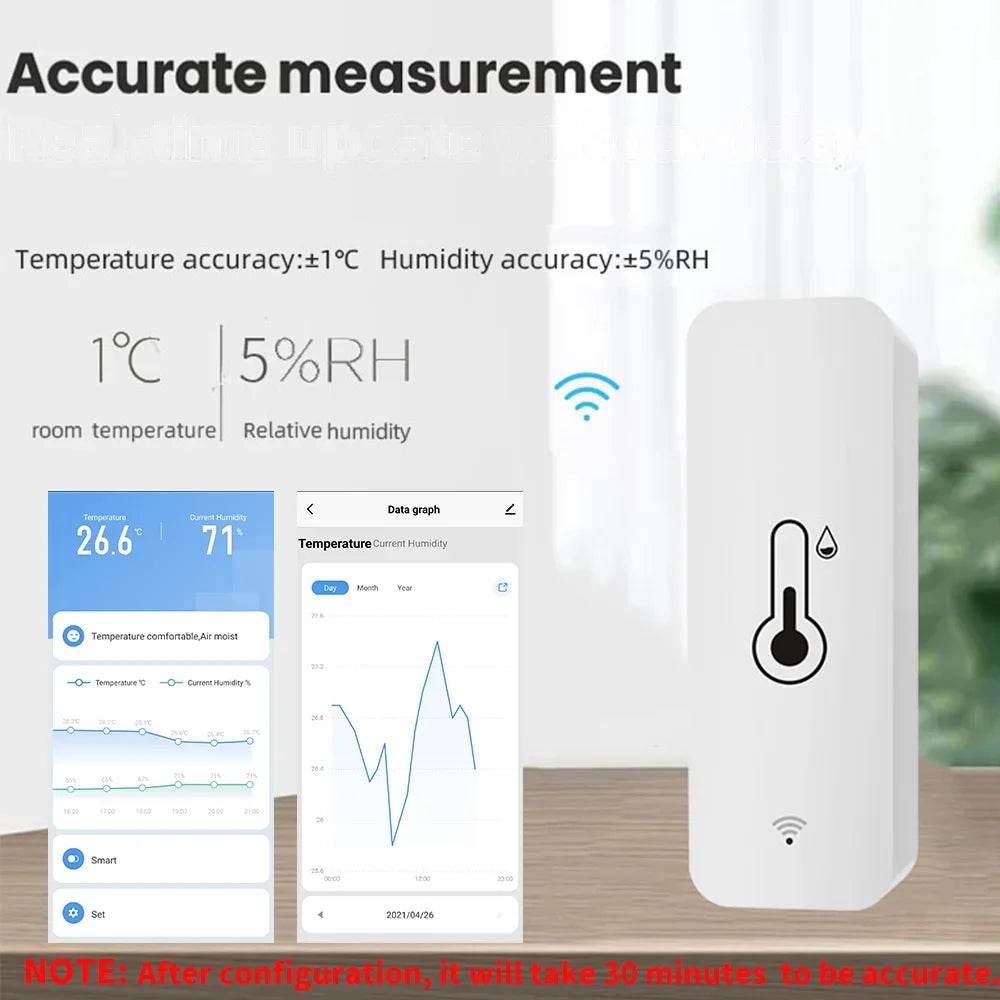 Tuya WiFi Smart Temperature Humidity Sensor Indoor Hygrometer Controller Monitoring Work with Smart Speaker Alexa Google Home - Dreamy-Designs Store Online
