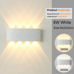 LED Wall Sconces Modern Indoor Outdoor Lamp, White Up Down Wall Mount Lights for Living Room Hallway Bedroom Decor - Dreamy-Designs Store Online