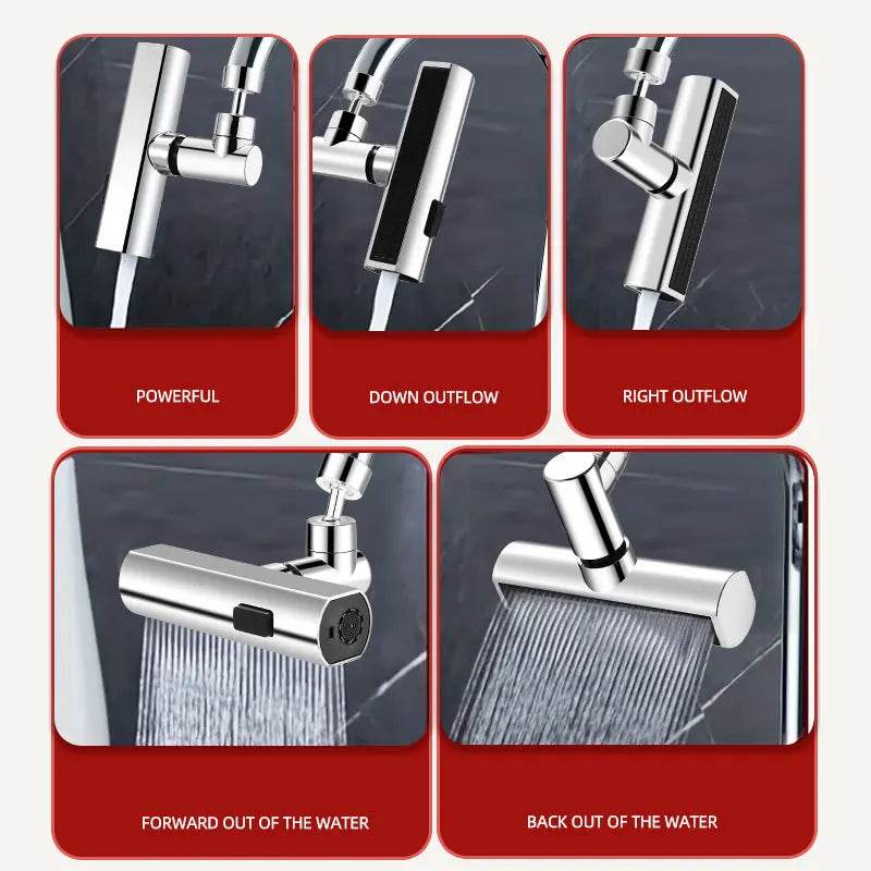 New Kitchen Waterfall Three-mode Universal Swivel Extension Faucet Splash-proof Nozzle Sink Multi-function - Dreamy-Designs Store Online